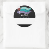 hallo naam markeringswijn en tekengebeurtenis ronde sticker (Tas)