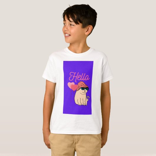 Hallo Naam met taddy T-shirt (Voorkant volledig)