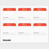 hallo naam Sticker Badge Funny Party (Vel)