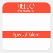 hallo naam Sticker Badge Funny Party (Voorkant)