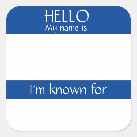 hallo naam Sticker Badge Funny Party (Voorkant)