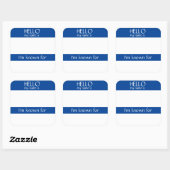 hallo naam Sticker Badge Funny Party (Vel)