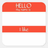 Hallo Naam Sticker Badge Grappig Feest humor (Voorkant)