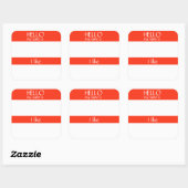 Hallo Naam Sticker Badge Grappig Feest humor (Vel)