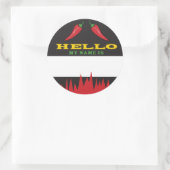 hallo naam tag chili peppers kookoff ronde sticker (Tas)