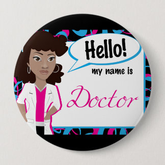 hallo Naam Tag - Dr Updo Ronde Button 4,0 Cm