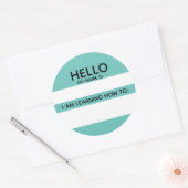 Hallo Naam Tag Ik Leer Hoe Ronde Sticker (Envelop)