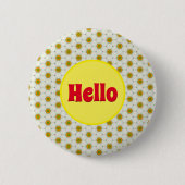 hallo Naam Tag Pin Button (Voorkant)