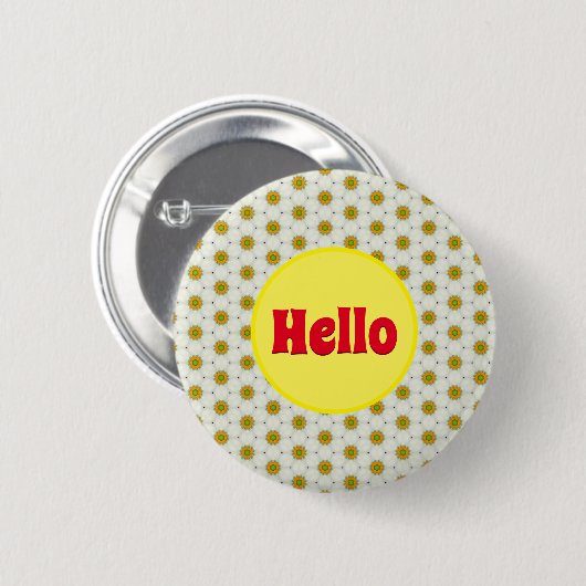 hallo Naam Tag Pin Button (Voorkant /achterkant)