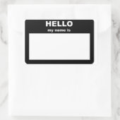 Hallo Naam tag - Rechthoekige Sticker (Tas)