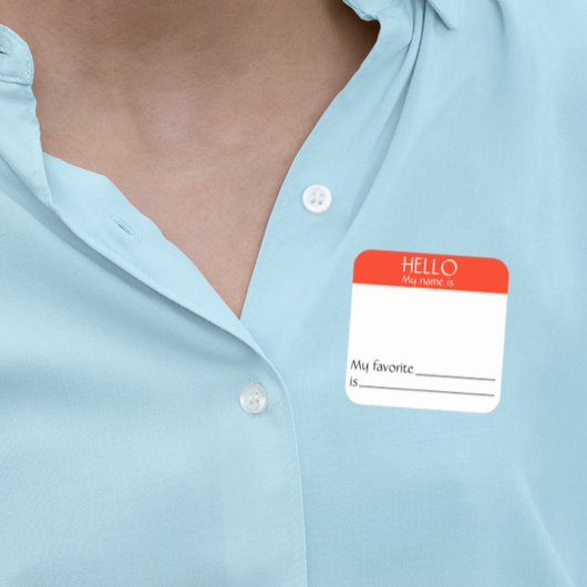 Hallo naam tag sticker badge grappig feestje