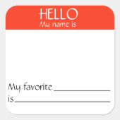 Hallo naam tag sticker badge grappig feestje (Voorkant)