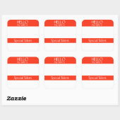 Hallo naam tag sticker badge grappig feestje (Vel)