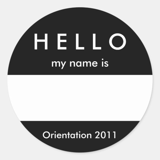 Hallo < Naam Tag Sticker Kleur en bericht aanpasse (Voorkant)