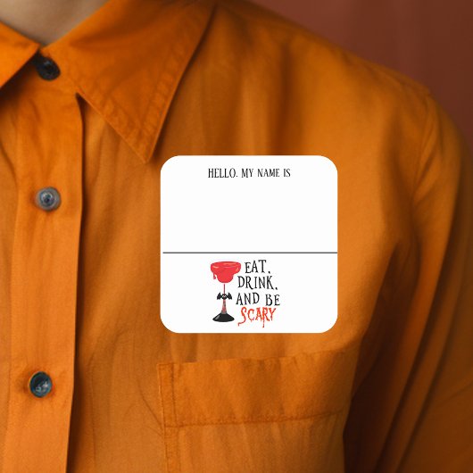 hallo Naam tag Witch Halloween Party Vierkante Sticker