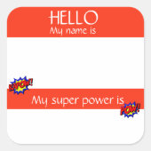 Hallo naamkaartje sticker badge grappig superkrach (Voorkant)