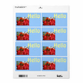 Hallo naamlabels op maat Rode Rozen Personaliseer Etiket (Full Sheet)