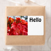 Hallo naamlabels Vakanties Rode Roos Bloemen Etiket (Insitu)