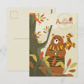 hallo najaar Beer Briefkaart (Voorkant / Achterkant)