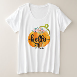 hallo najaar Herfst aanpassen Grote Maat T-shirt