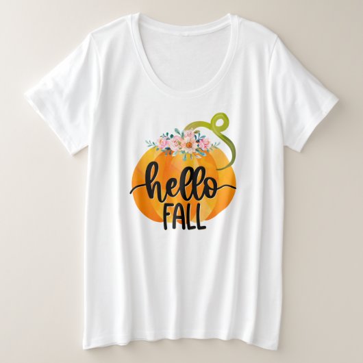 hallo najaar Herfst aanpassen Grote Maat T-shirt (Design voorkant)