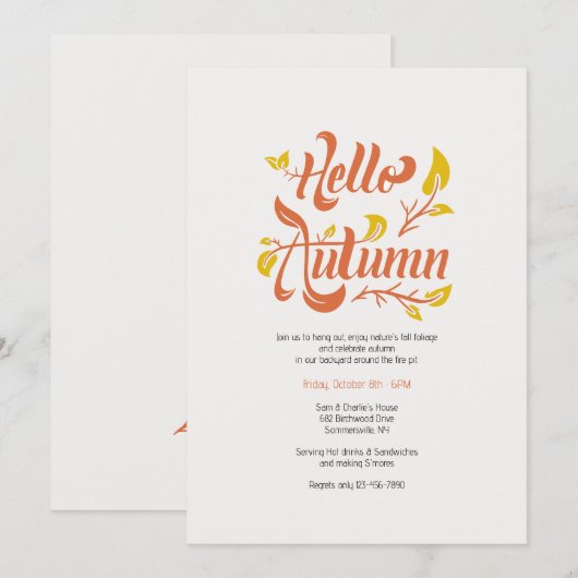 hallo najaar kaart (Voorkant / Achterkant)