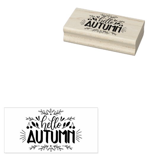 hallo najaar rubberstempel (Gestempeld)