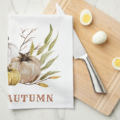 hallo najaar Waterverf Pumpkins Kitchen Towel Theedoek (Quarter Fold)