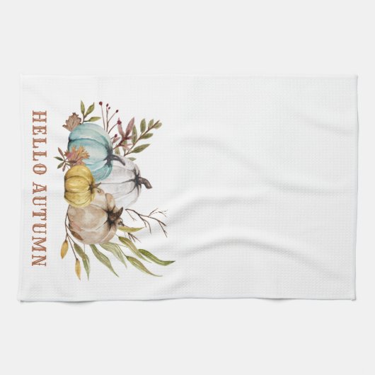 hallo najaar Waterverf Pumpkins Kitchen Towel Theedoek (Horizontaal)