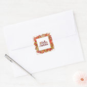 hallo Najaarsbijeenkomst Herfst Thanksgiving Flora Vierkante Sticker (Envelop)