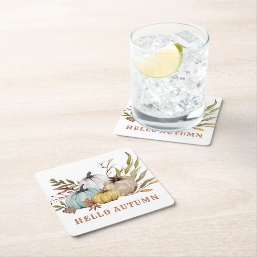 hallo najaarse Waterverf pomkins Kartonnen Onderzetters (Insitu)