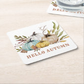 hallo najaarse Waterverf pomkins Kartonnen Onderzetters (Schuin)