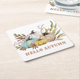 hallo najaarse Waterverf pomkins Kartonnen Onderzetters