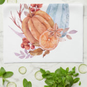 hallo najaarse Waterverf pomkins Theedoek (Gevouwen)