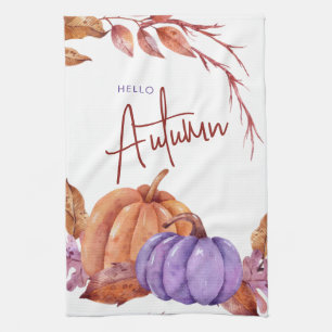 hallo Najaarse Waterverf Pumkins Theedoek