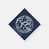Hallo Navy Blue 50ste verjaardag Servet (Hoek)