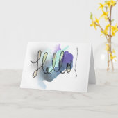 Hallo Nee! - blanco Wenskaart Kaart (Gele Bloem)