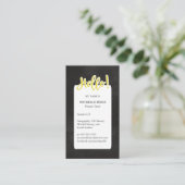 Hallo Nee! Geel en zwart privé bijlesdocent Visitekaartje (Staand voorkant)