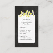 Hallo Nee! Geel en zwart privé bijlesdocent Visitekaartje (Voorkant)