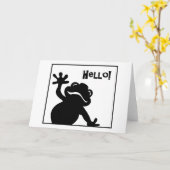 Hallo Nee! kikker Wenskaart Kaart (Gele Bloem)
