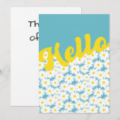 Hallo Negatieve ruimte Daisies Bedankkaart (Voorkant / Achterkant)