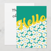 Hallo Negatieve ruimte Daisies Bedankkaart (Voorkant / Achterkant)