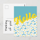Hallo Negatieve ruimte Daisies Briefkaart (Voorkant / Achterkant)