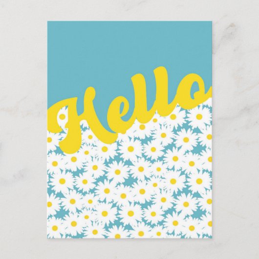 Hallo Negatieve ruimte Daisies Briefkaart (Voorkant)