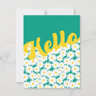 Hallo Negatieve ruimte Daisies Notitiekaartje