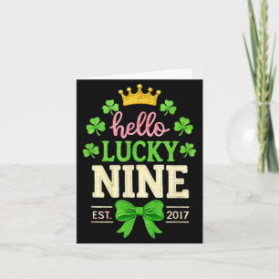 Hallo negen est 2017 schattige 9de verjaardag boog kaart