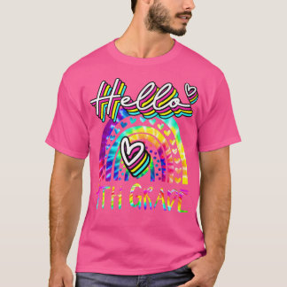 hallo negende graads regenboogkleurige kleurstof t t-shirt