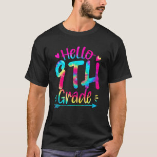 hallo negende klas kleurstof terug naar school t-shirt