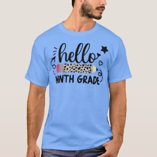 hallo negende klas potlood terug naar school 9t t-shirt