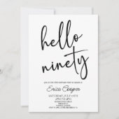 Hallo negentig minimale elegante 90ste verjaardags kaart (Voorkant)